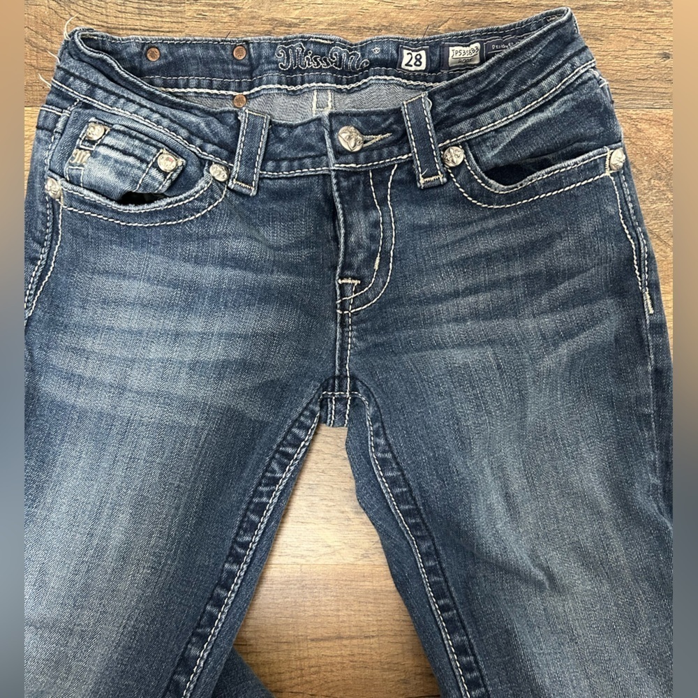 Miss Me Y2K Dark Blue Flare Jeans Boot Cut size 28 - Picture 3 of 12